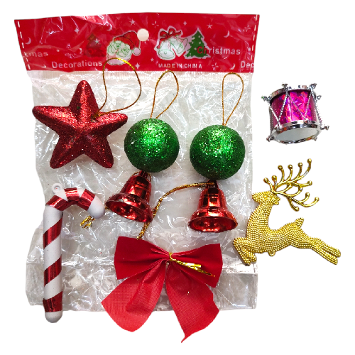 M J3433 KIT DECORACION P/ARBOL 3a7cm Set 9pzs