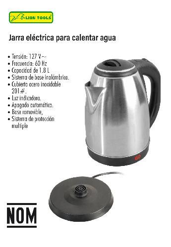 LION JARRA ELECTRICA D ACERO P/ CALENTAR AGUA 1.8LT