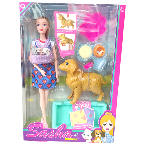 Y 51829 MUÑECA 11.5" C/ PERRO