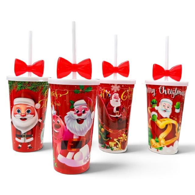 JJ JA435 VASO NAVIDEÑO C/ POPOTE