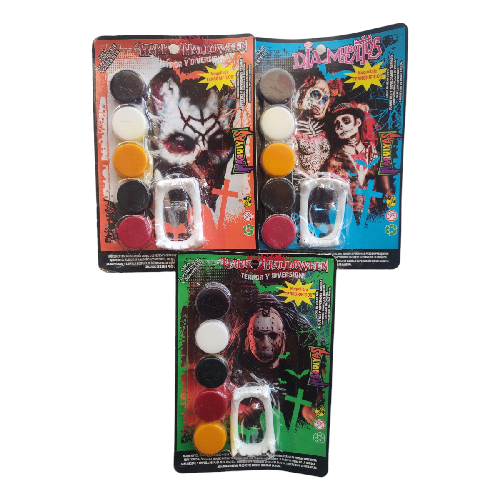SET DE MAQUILLAJE, SANGRE COLMILLOS P/ HALLOWEEN PASTILLA MAQUILLAJE