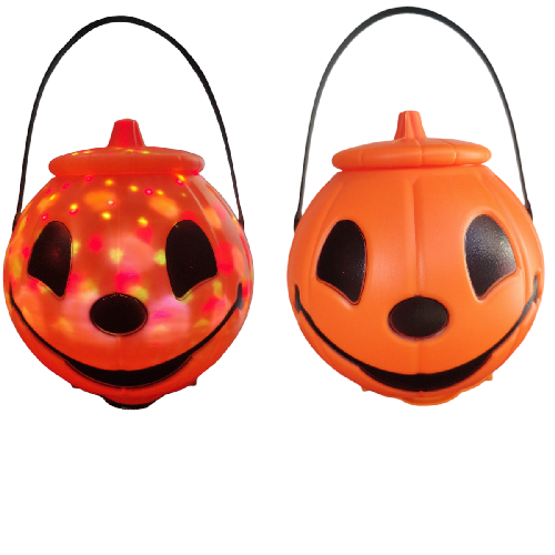 M K2144 CUBETA CALABAZA C/ LUZ Y SONIDO (Lleva 3 pilas AA no incluidas)