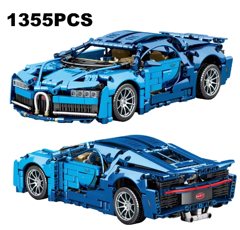 TIN MJ-8604 CARRO AZUL ARMABLE 33.5*16.5*9cm 1:14 1355pzs