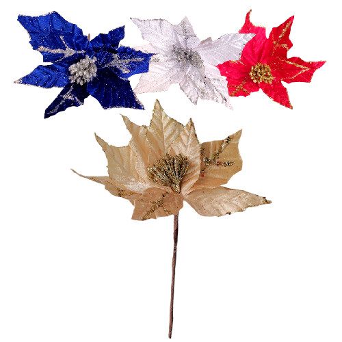 M J3159 NOCHEBUENA c/ BRILLOS 15cm
