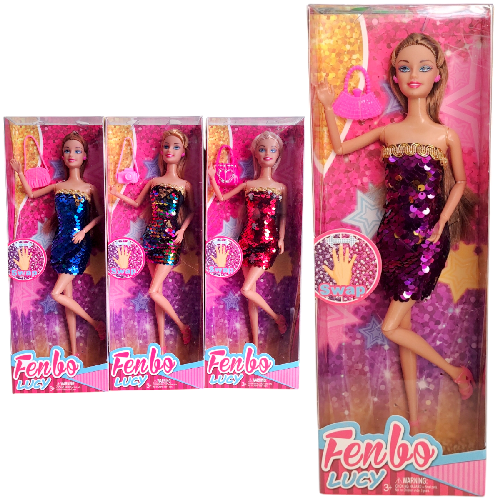 Y FB092 MUÑECA 11.5" VESTIDO LENTEJUELA