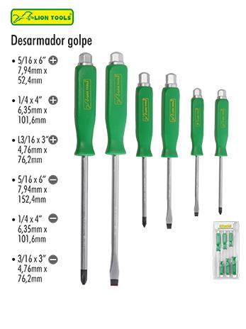 LION 0919 DESARMADOR DE GOLPE 6pzs