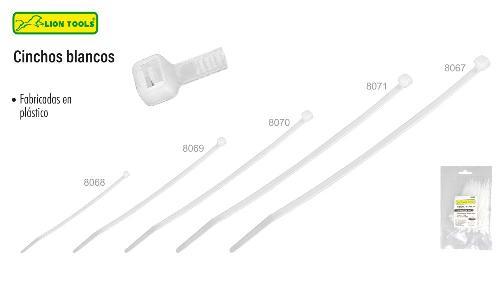 LION 8069 CINCHO BLANCO 3.6mm x 15cm PAQ*100pzs