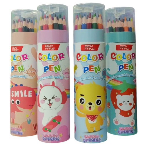 MM B0003 TUBO D COLORES C/ SACAPUNTAS *24colores