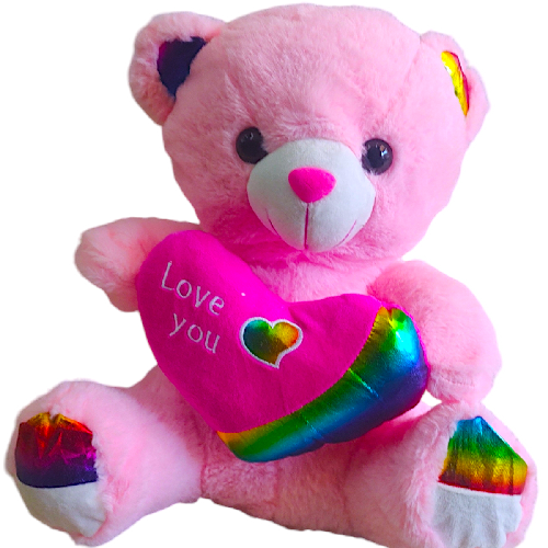 R 200667 PELUCHE ROSA C/ CORAZÓN 45*32cm