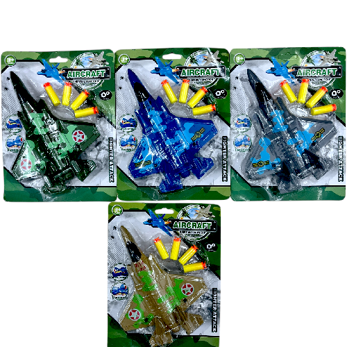 Y38-3 AVION MILITAR FRICCIÓN C/ BALA SUAVE Medida Empaque 24*18cm