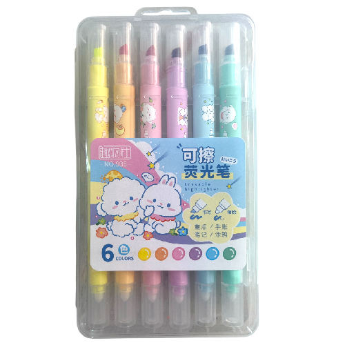 M B2658 MARACATEXTOS DOBLE PUNTA BORRABLE 14.7cm C/ 6 colores