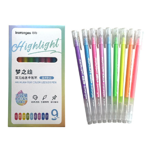 M B2726 PLUMA DE GEL 14.7cm C/ 9 Colores pastel