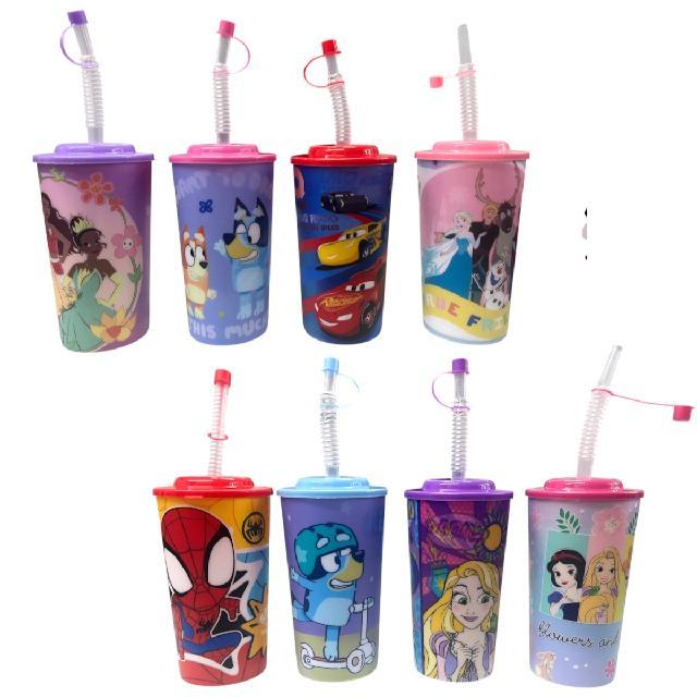 A VASO LENTICULAR C/ POPOTE PERSONAJES 450ml