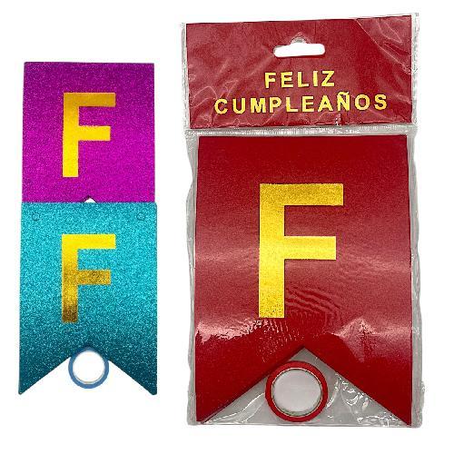 P 129 BANDERIN BRILLANTINA FELIZ CUMPLEAÑOS