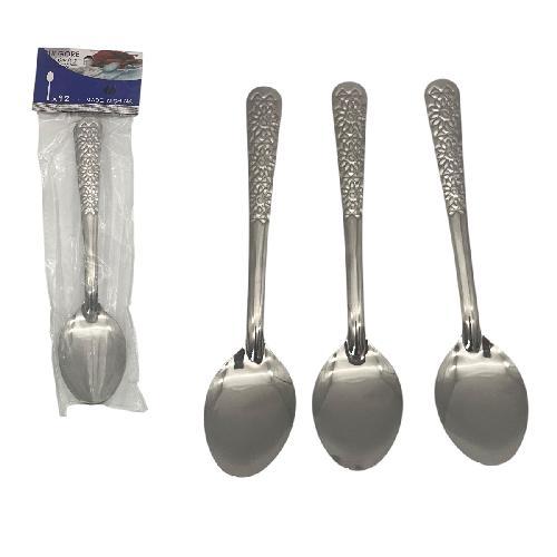 M A2127 CUCHARA DE ACERO INOXIDABLE PAQ*12pzs 18*4cm 20gr