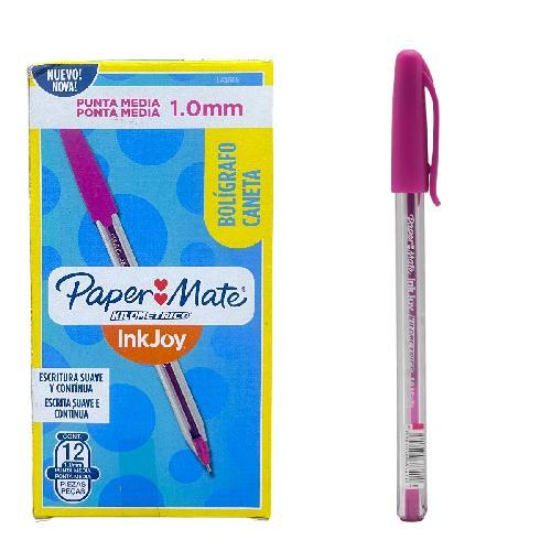 M PAPER MATE BOLIGRAFO KILOMETRICO PUNTA MEDIA ROSA Paq* C/12 Plumas