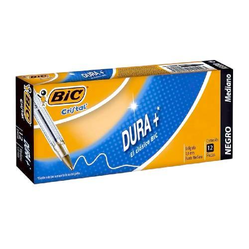 M BIC BOLIGRAFO DURA+ PUNTA MEDIA Negro PAQ*12 Plumas