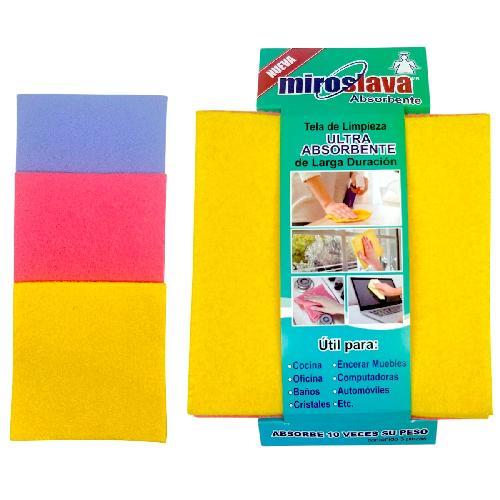 MI TELA ABSORBENTE PAQUETE DE 3 pzs 35x35cm