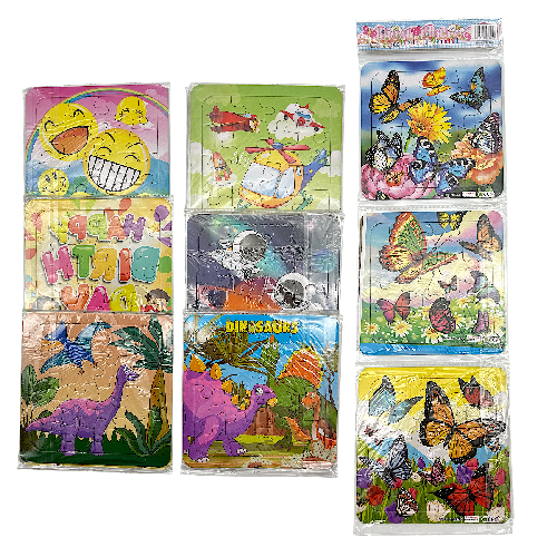 M B6067 ROMPECABEZAS DE CARTON 14x14cm PAQ* c/3pzs