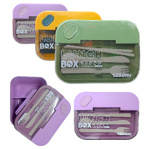 C LB05 CONTENEDOR PARA COMIDA 1250ml C/ CUCHILLO/CUCHARA, TENEDOR Y PALILLOS