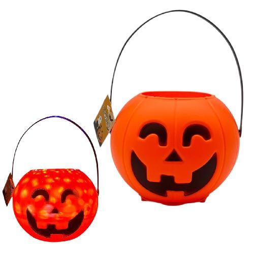 M K2143 CALABAZA CON LUZ LED U SONIDO 18x13cm (lleva 3 pilas AA no incluidas)
