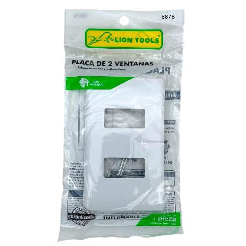 LION 8876 PLACA 2 VENTANAS PLASTICA