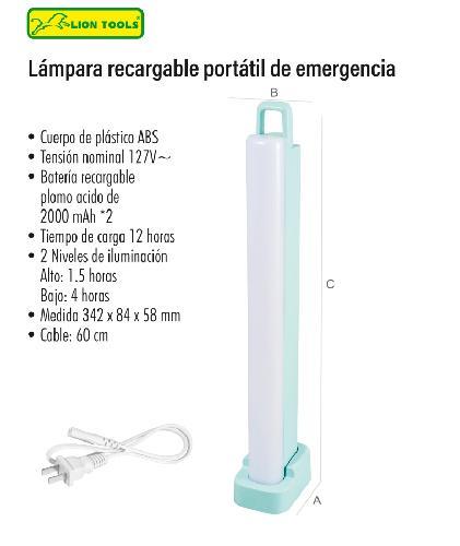 LION 8823 LAMPARA DE BARRA RECARCABLE PORTATIL / DE EMERGENCIA 5w 42Led