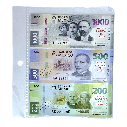 BILLETES COUCHE RECORTABLES 30 Billetes Medida Billete 5.4x13.5cm