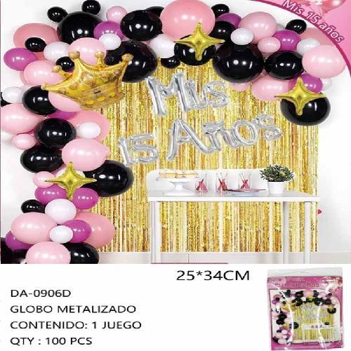 OM DA-0906D KIT DE GLOBOS PARA ARCO MIS 15 AÑOS 58pzs