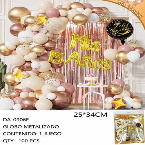 OM DA-0906E KIT DE GLOBOS PARA ARCO MIS 15 AÑOS 58pzs