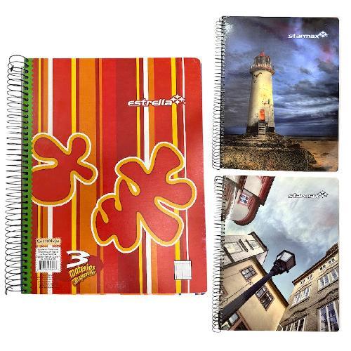 ESTRELLA LIBRETA PROFESIONAL 180Hjs  3 MATERIAS CUADRO GDE