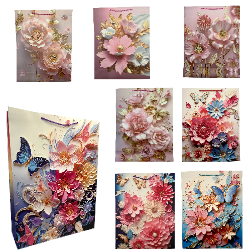 M D4247 BOLSA DE REGALO MEDIANA 32x26x10cm PAQ*12pzs