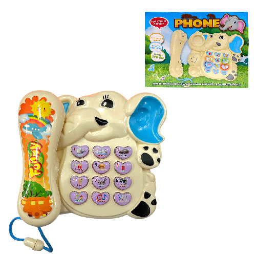 T XY-555P TELEFONO DE ELEFANTE MUSICAL C/ LUZ Medida Empaque 14.5x20x5cm (Necesita 3 pila AA)