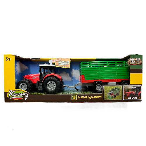 Y 550-35K TRACTOR DE FRICCIÓN c/ REMOLQUE, VACAS, LUZ Y SONIDO Medida Empaque 13.5x39x11cm