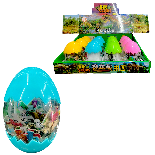 M B6223 HUEVO DINO 11x7.5cm C/ ROMPECABEZAS D CARTON PAQ*12pzs