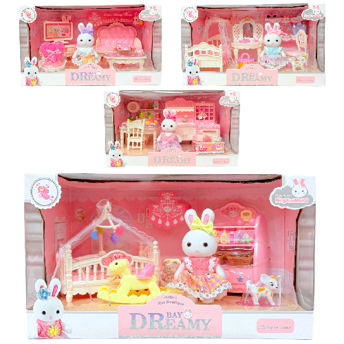 Y 6669 SET DE CONEJITA C/ ACCESORIOS DE SALA Medida Empaque 15x26x13.5cm