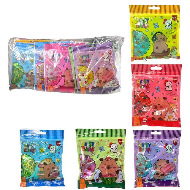 T 34287 SLIME CAPIBARA EN BOLSA  PAQ* 12pzs 120G