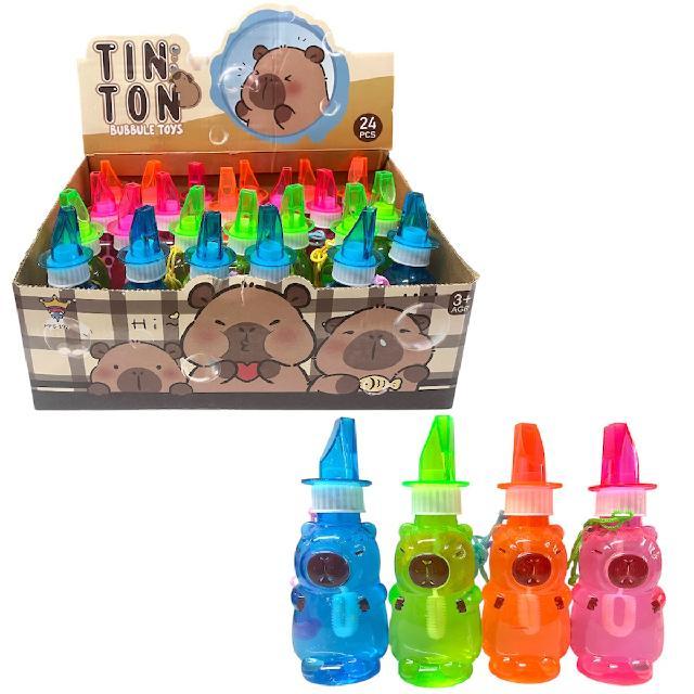 T PPS-192 BURBUJA CAPIBARA C/ SILBATO PAQ* 24pzs