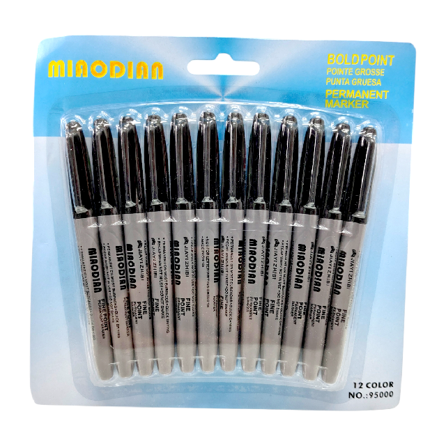 M B2242 MARCADOR PERMANENTE NEGRO SET 12 PLUMONES