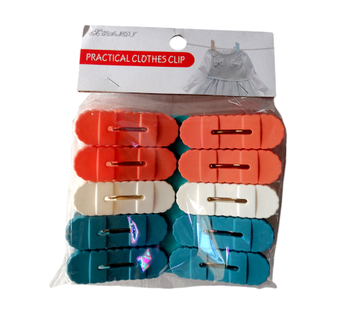 OM AE-3033-10 JUEGO DE PINZAS PARA ROPA DE PLASTICO