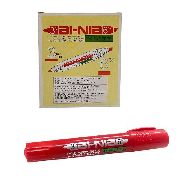 MM B2142 PLUMON *ROJO* PERMANENTE DOBLE PUNTA PAQ*12pzs