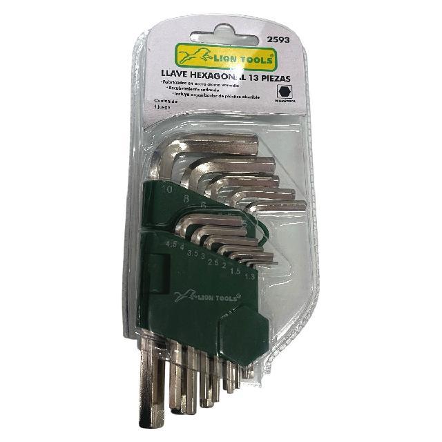 LION 2593 LLAVE HEXAGONAL MILIMETRICA 13pzs