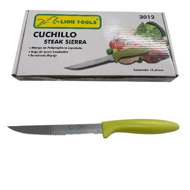 LION 3012 CUCHILLO STEAK MANGO PLASTICO VERDE SIERRA