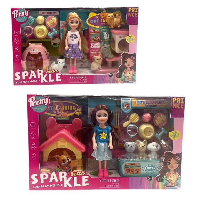 YY 7018 SET MUÑECA 6" C/ MASCOTAS ME. Emp. 17.5x29x8.5cm