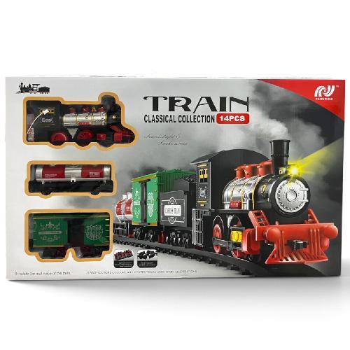 YY V8038 TREN C/VIAS 14PCS SONIDO Y LUZ TRAIN CLASSICAL COLLECTION Med. Emp. 31x6x51.5cm (necesita 4 pilas AA)