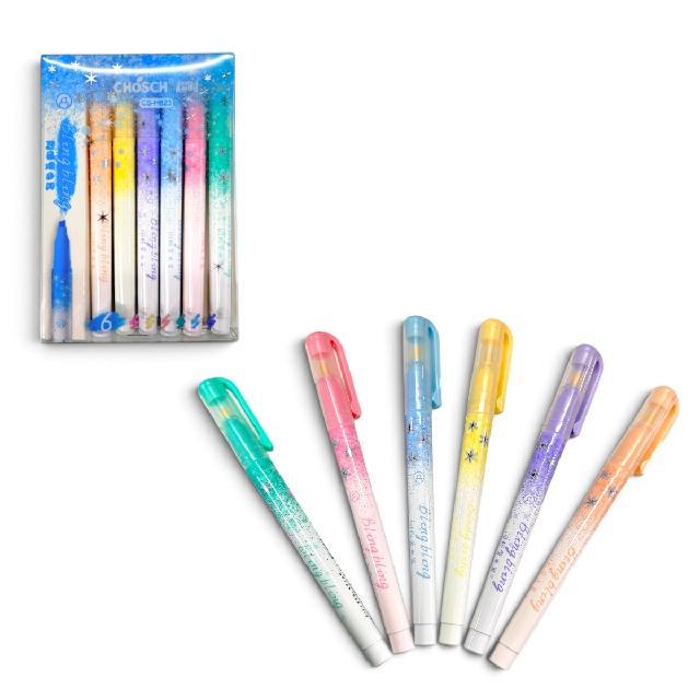 JJ C347-50 21027 MARCATEXTO CON BRILLOS SET 6pzs