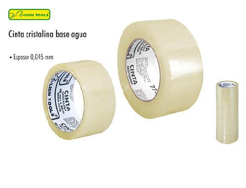 LION 7736 CINTA CRISTALINA BASE AGUA 48mm x 150m PAQ 6pzs