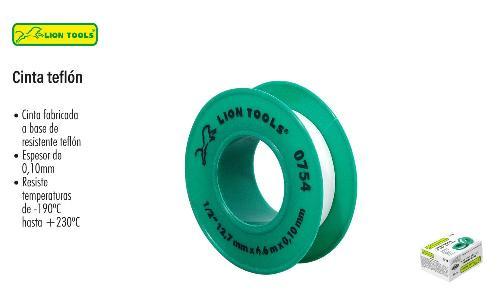 LION 0754 CINTA TEFLON 1/2" PAQ 10pzs