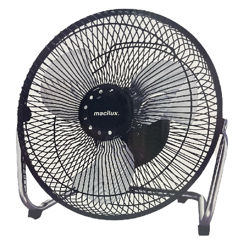 MACILUX ML-900N VENTILADOR DE PISO NEGRO 9" 127V 42W C/ ASPAS DE METAL