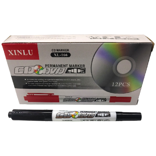 M B2108 MARCADOR PERMANENTE DOBLE PUNTA PAQ* 12pzs